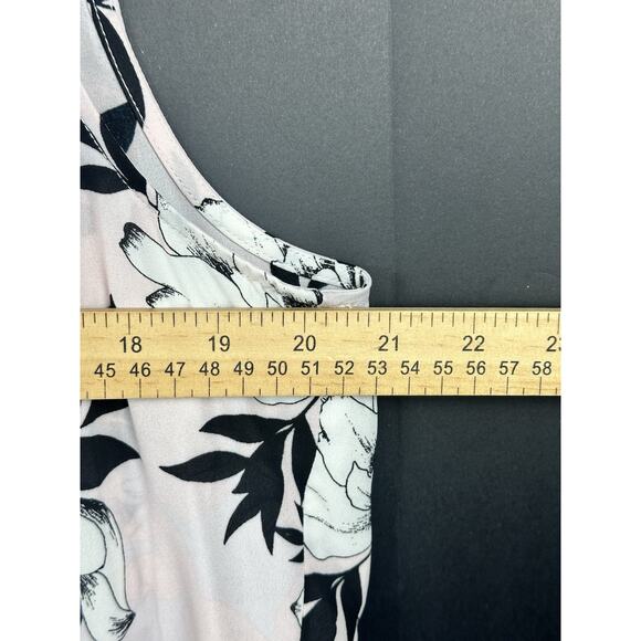 Nine West Women Black Pink White Dressy Tank Top Sleeveless Blouse Large 12/14 - Picture 7 of 12